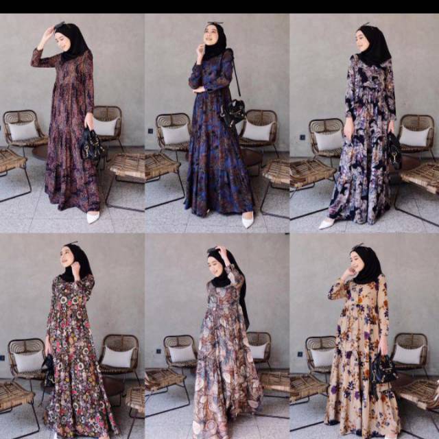 Amara dress Daisy dusty purple, dusty pink M,L,XL, Daisy black M, rain red M by gonegani