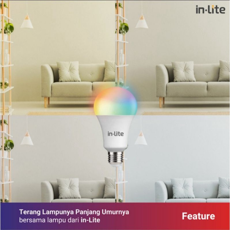 in-Lite Smart Bluetooth LED 9Watt Bulb INSM044 Multi Colours