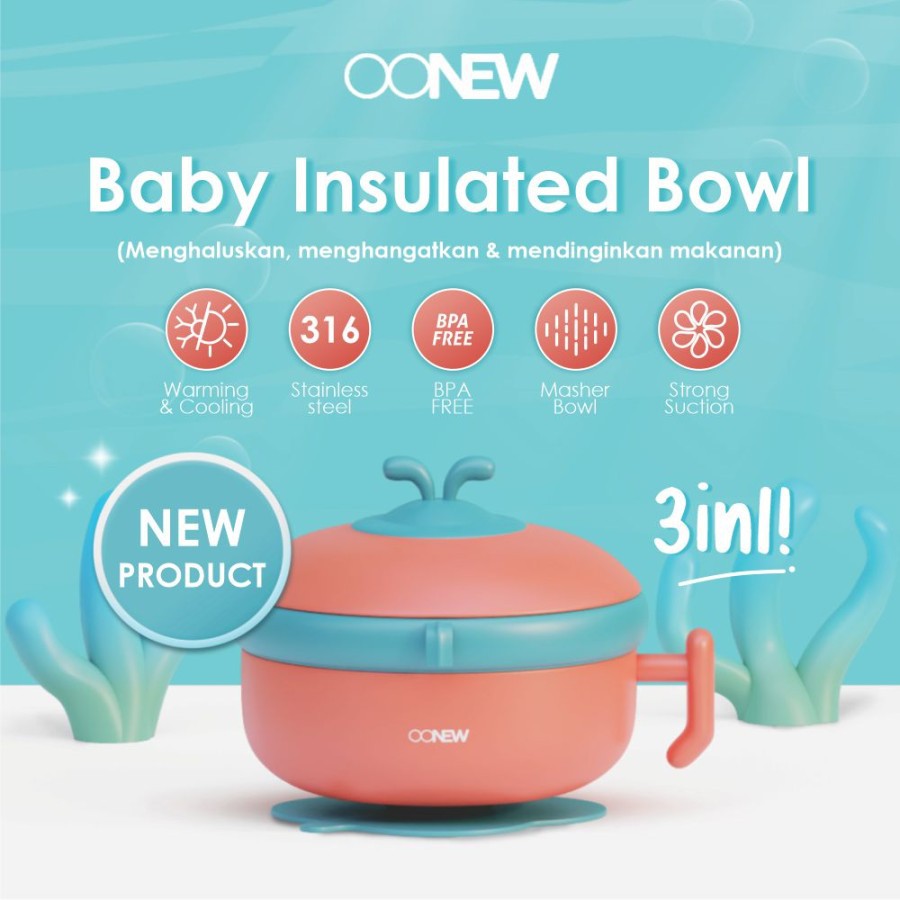 OONEW BABY INSULATED BOWL TB-2030 / MANGKUK BAYI 3IN1