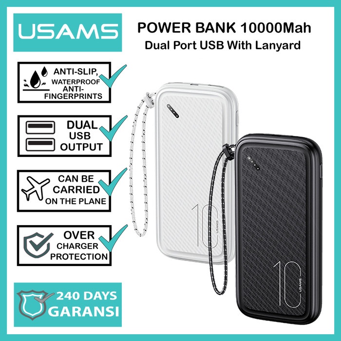 USAMS PB56 Power Bank Lanyard 10000mAh DUAL USB- CD150-1