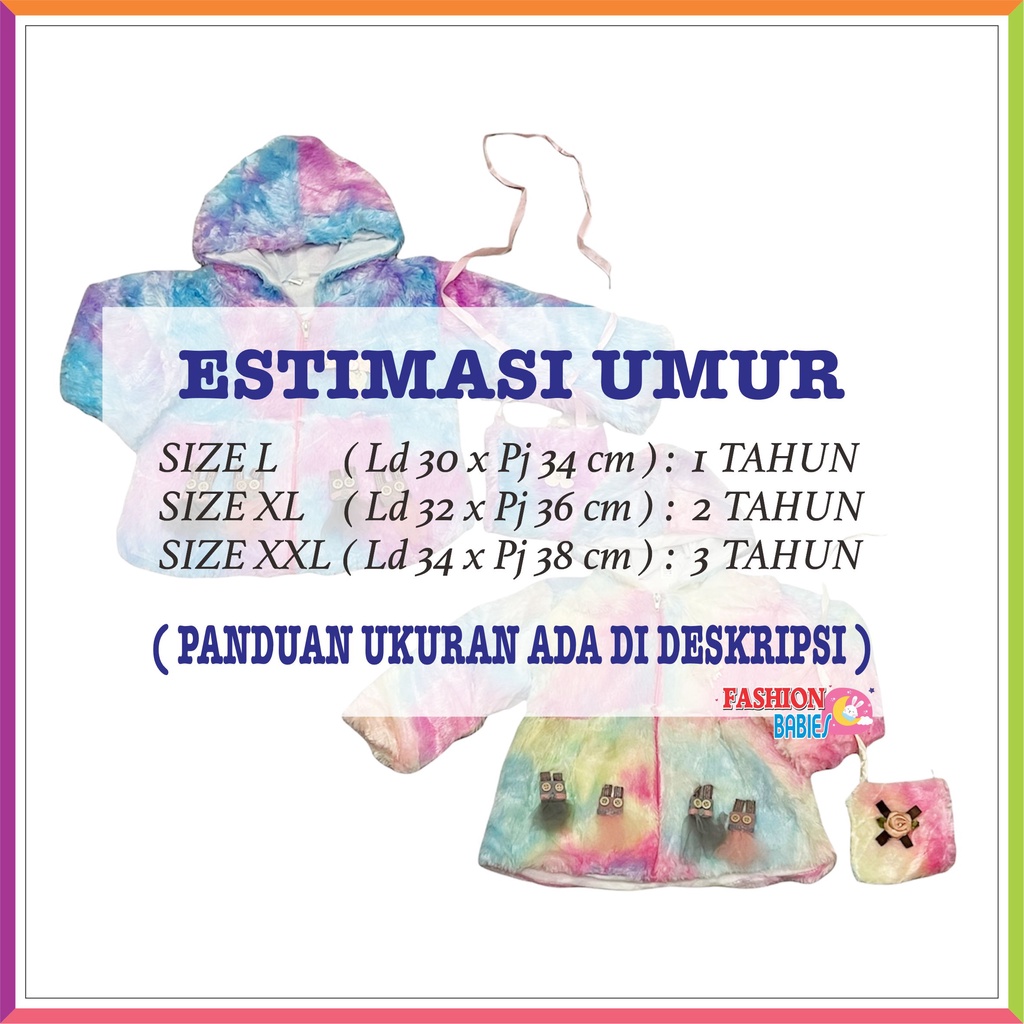 ❤ Fashionbabies ❤ JAKET BULU TEBAL ANAK PEREMPUAN GRATIS TAS