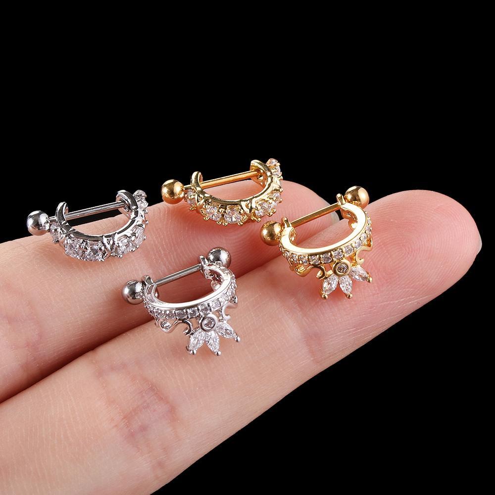 PREVA Cartilage Earring Rook Helix Piercing Cz Zircon Stainless Steel