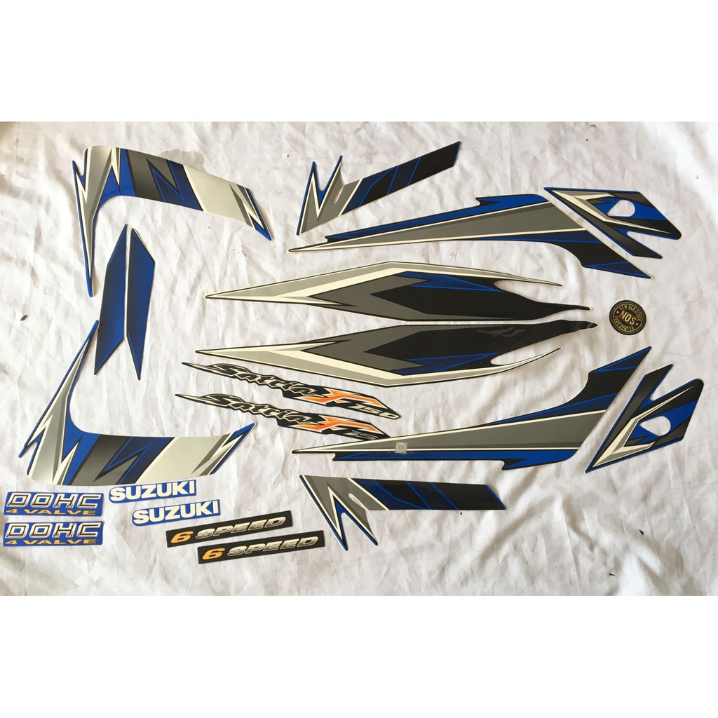 STRIPING STICKER STIKER LIS BODY SUZUKI SATRIA F 150 FU 2009 BIRU COPY ORIGINAL