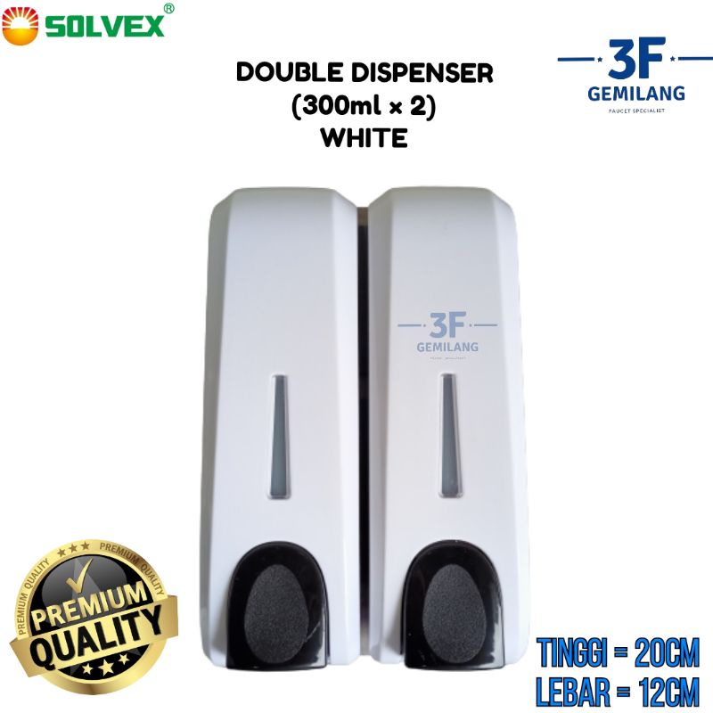 Solvex - SOAP DISPENSER DOUBLE - Tempat Sabun Cair - PREMIUM QUALITY