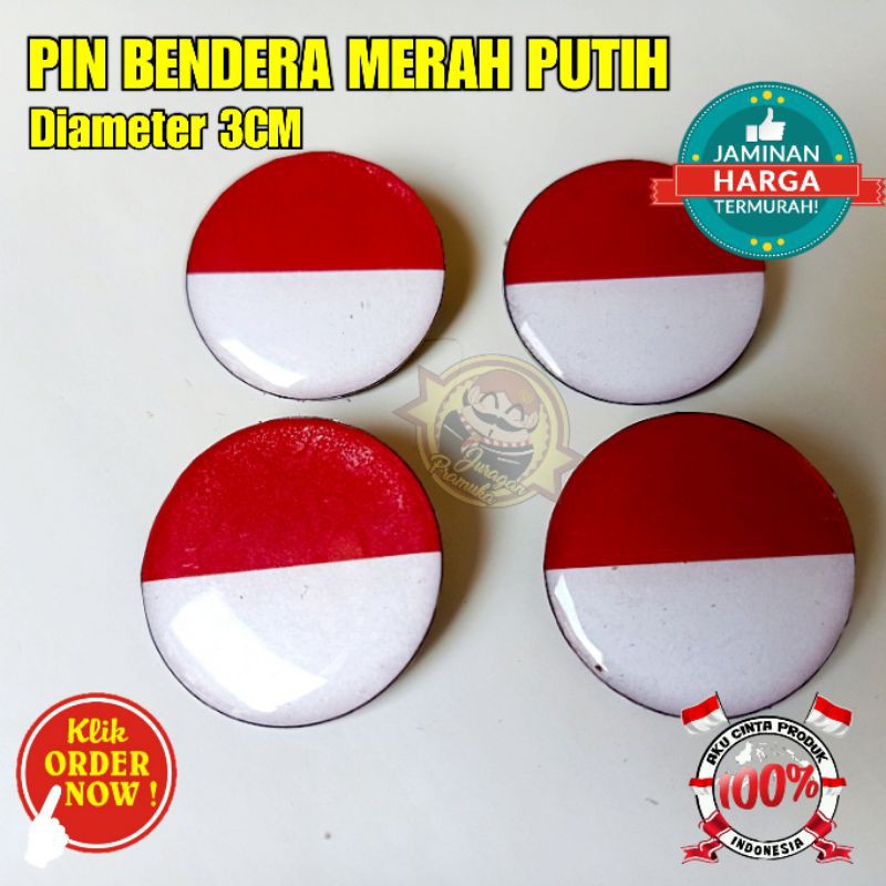 PIN BENDERA MERAH PUTIH BULAT