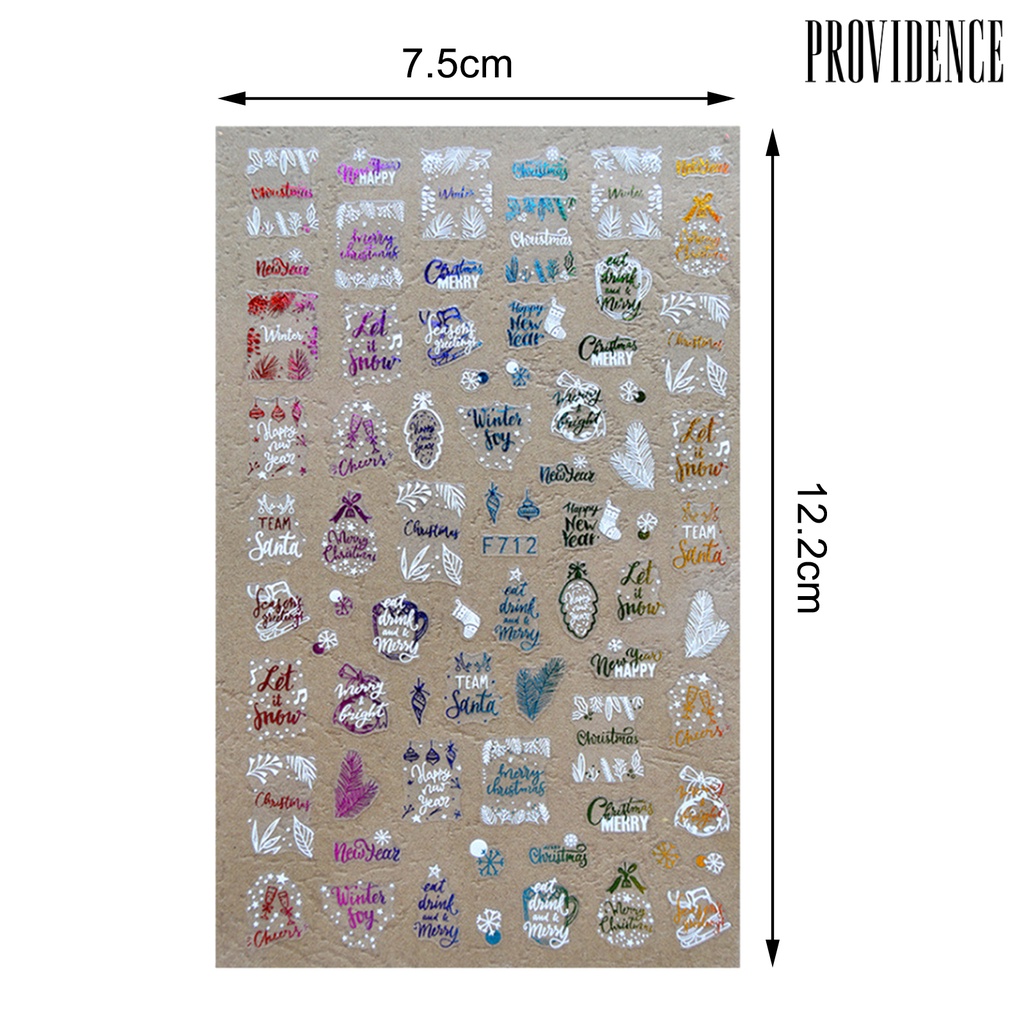 Providence 1 Sheet Manicure Decal 3D Compact Safe Colorful Christmas Series Nail Art Transfer Sticker for Women