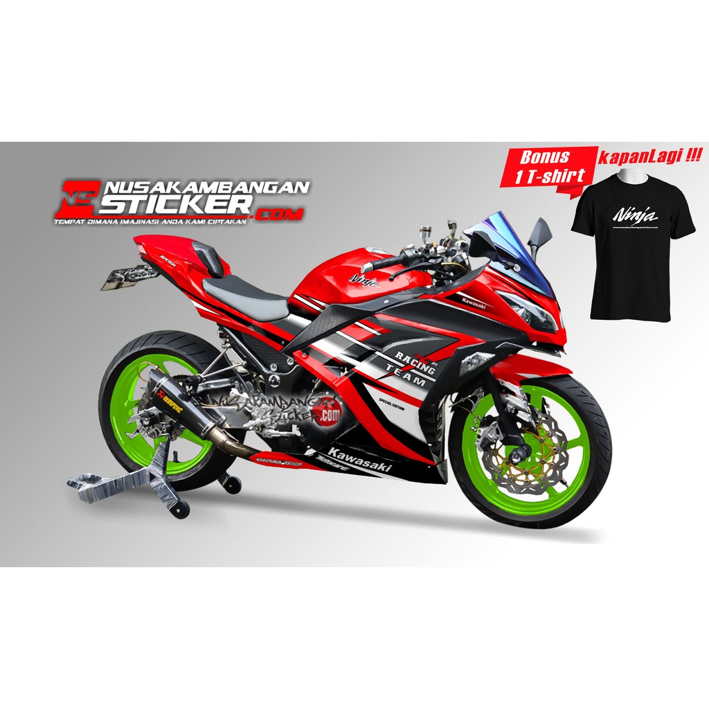 Decal-Ninja 250 Fi-Racing Team merah