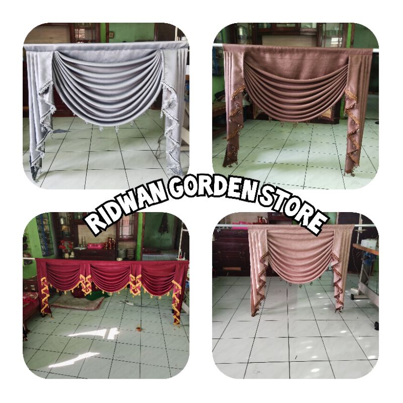 Gorden Poni Gelombang Spanyol Mewah | Bahan Blackout Import dengan Manik-Manik | Tirai Pintu & Jende