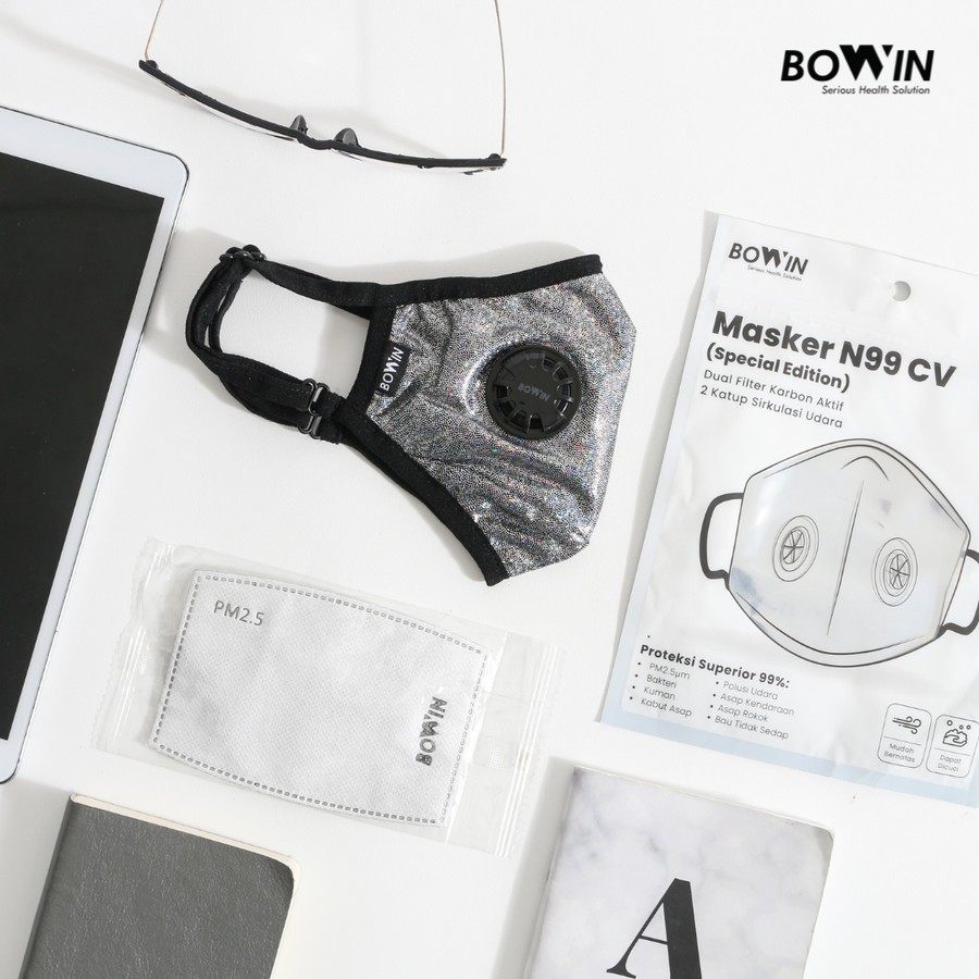 Bowin Masker N99 CV (Masker Kesehatan/Masker Anti Polusi/Masker Motor)