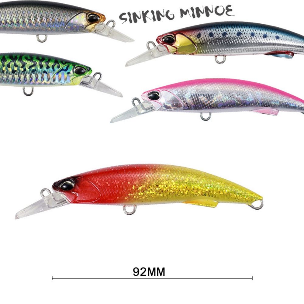 WONDERFUL Multicolor Sinking Minnow Baits Outdoor Minnow Lures Fish Hooks Crankbaits Tackle 92mm/40g Useful Winter Fishing Long Casting Lure