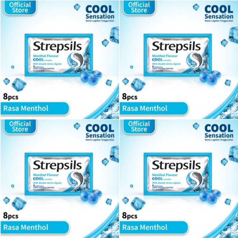 

Strepsils Permen Pelega Tengorokan Isi 8 Butir x 4 Sachet ( COOL )