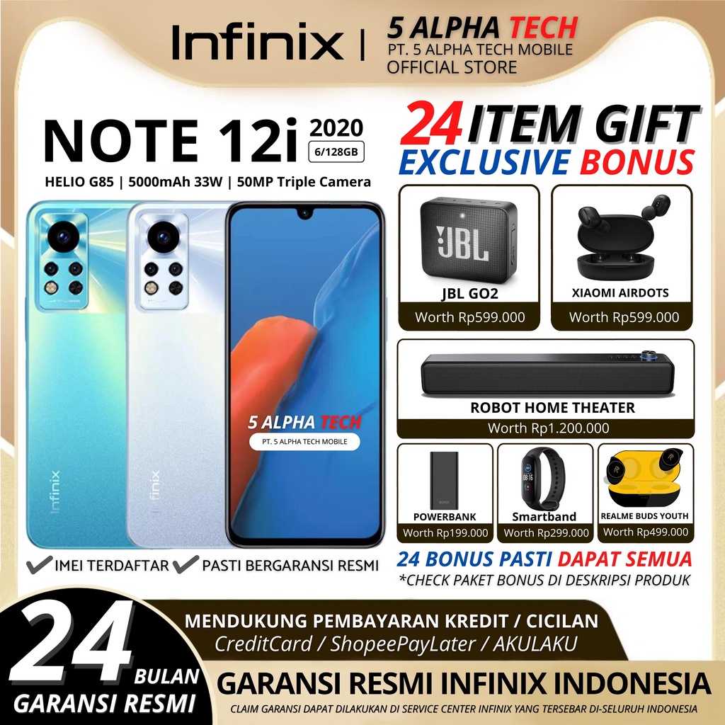 INFINIX NOTE 12i 6/128GB ( + 5GB EXTENDED RAM ) GARANSI RESMI INFINIX