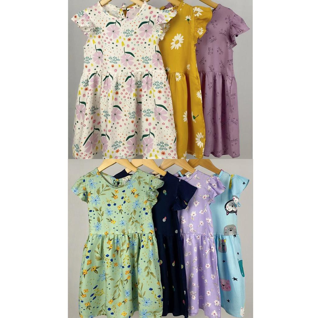 Dress Rayon Anak Emely Smilee  Size 1-5 Tahun