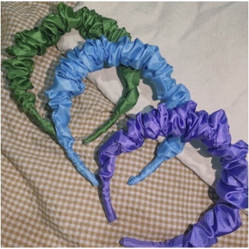 BANDO SCRUNCHIE KOREA KEKINIAN TERBARU BANDO KERUT HEADBAND RUFFLE POLOS DAN MOTIF BISA COD IMF