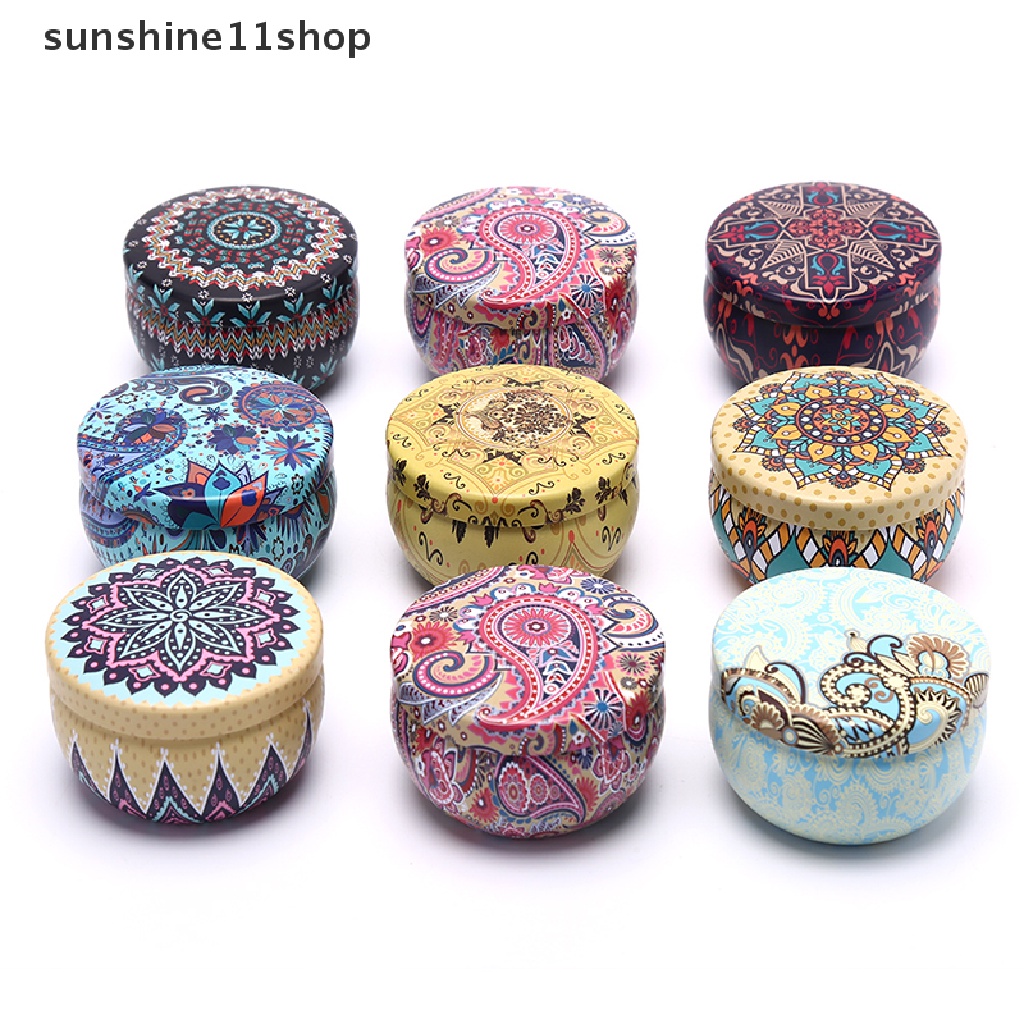 Sho Kotak Tempat Menyimpan Permen &amp; Teh Desain Floral Gaya Retro