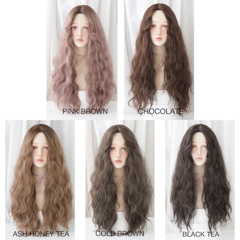 C8257 full wig korean mermaid wave tanpa poni 65 cm