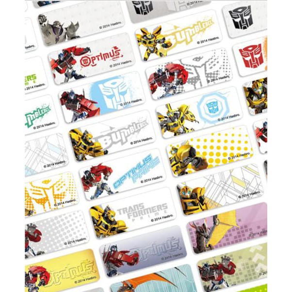 

TERLARIS!! Transformer Sticker Label Ukuran Small Isi 60 . Stiker karakter Optimus Bumblebee . Nama