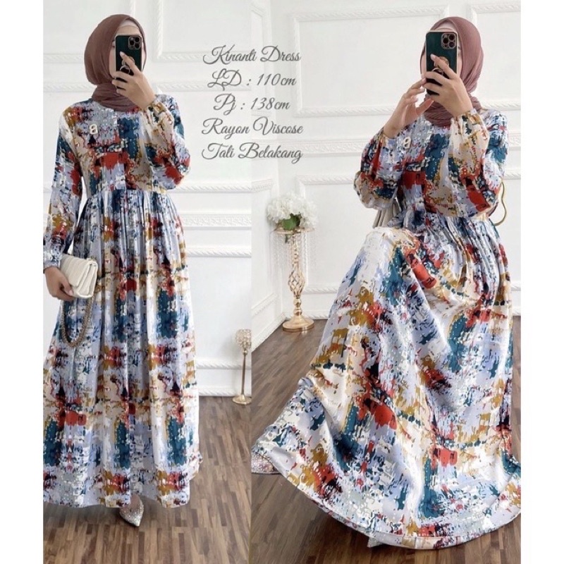 GAMIS RAYON VISCOSE / CIKA GISKA DRESS URAGIRI BUSUI LD 100-110 PJ 130 TERBEST SELLER / AZRAF DRESS PREMIUM MAXY DRESS / SABINA DRESS RAYON-Kinanti dress LD 110