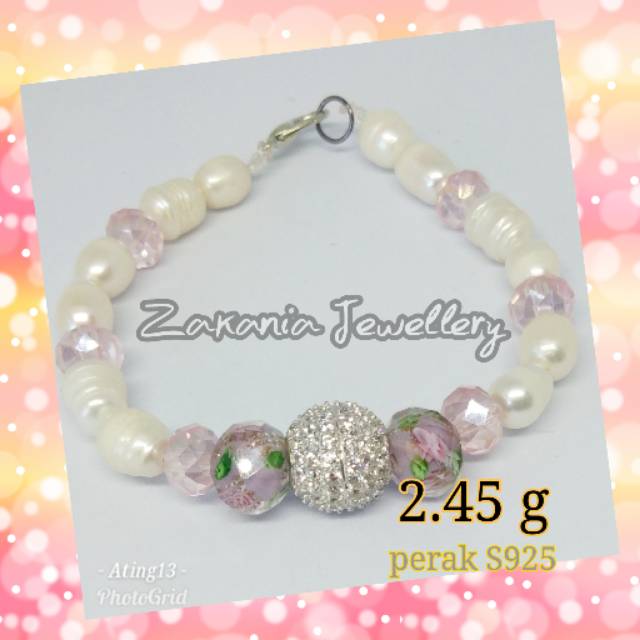 Gelang perak 925 sterling silver s925 gelang mutiara kekinian gelang hongkong