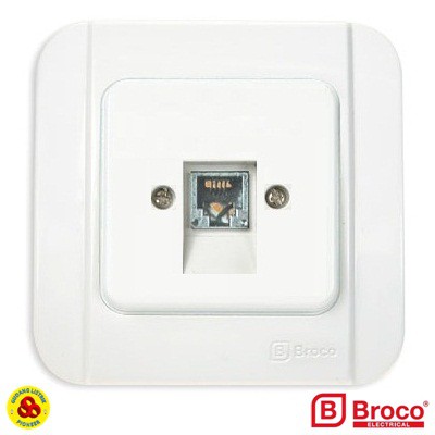 Broco Stop Kontak Telp Galleo G171-55S Socket Outlet Telp RJ11 White