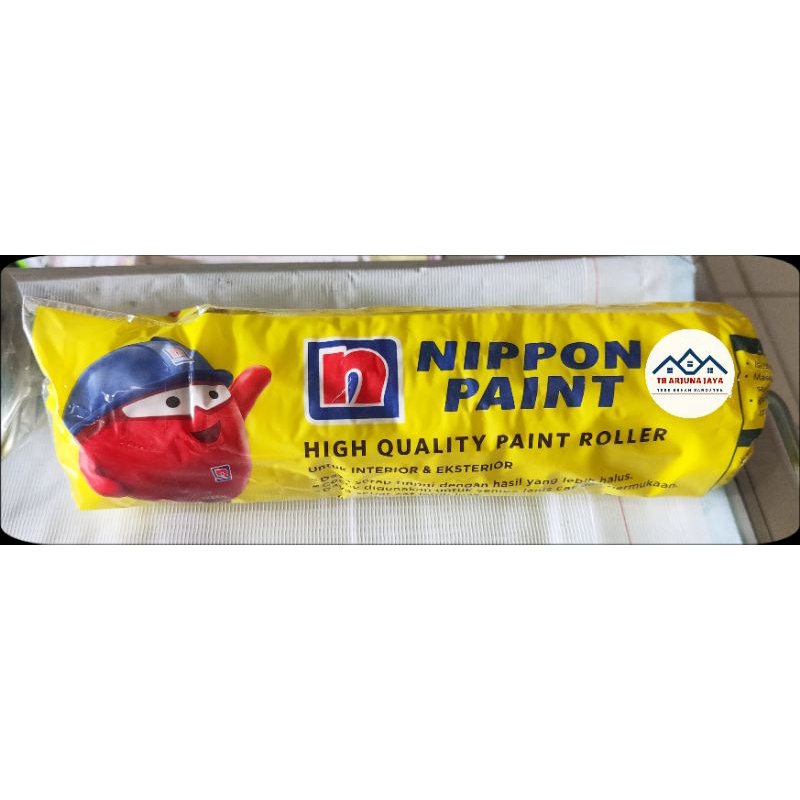 Kuas Rol Besar 9&quot; Nippon Paint Good Quality | Roll + Gagang Cat Tembok Besi Kayu