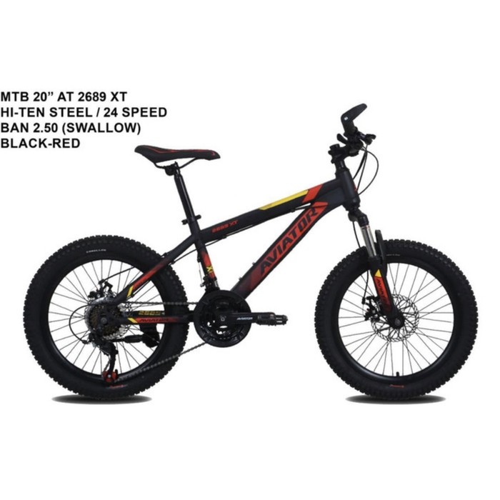 Promo Sepeda MTB 20 Aviator AT 2689 XT ban 2.50 Berkualitas