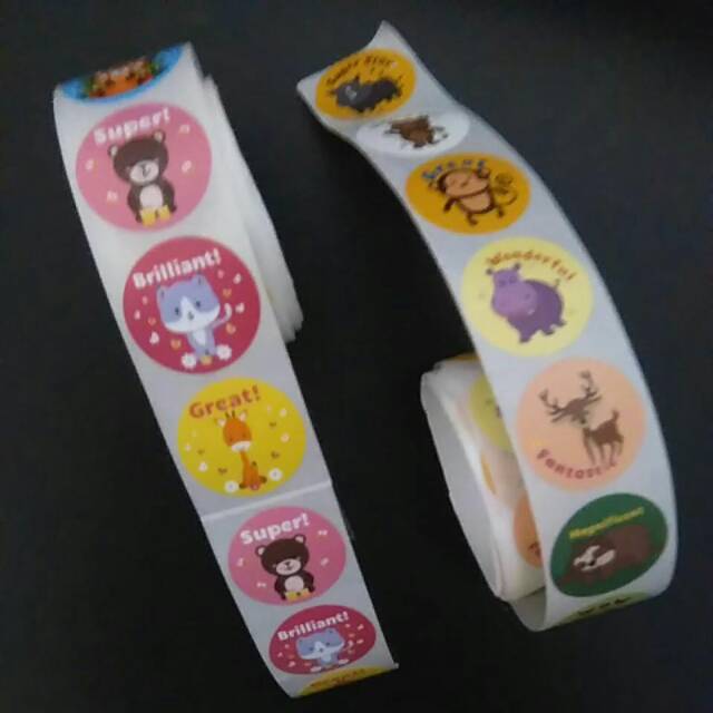 

100 pcs Stiker Reward Sticker bulat kata Motivasi untuk Anak