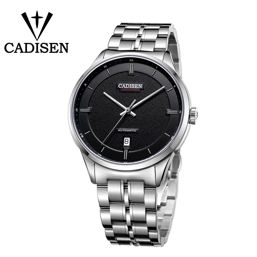 Jam tangan mekanik keren CADISEN Original Brand Watch Men date Automatic Self-wind Stainless Steel