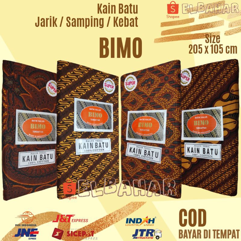 Kain Batu Jarik BIMO Batik Sogan | Samping Kain Panjang Kebat Tapih Gendongan