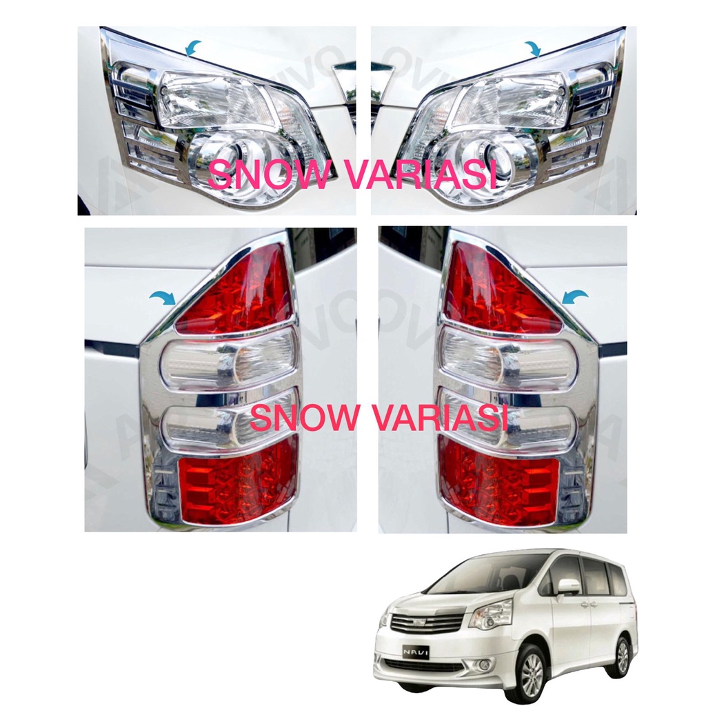 Paket Garnish Lampu Depan Belakang Toyota Nav1 Nav 1 Cover Chrome JSL