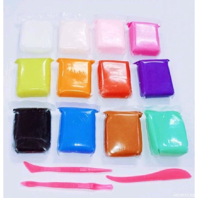 NunuLisaTan - Polymer clay Import mainan anak anak slime Lilin edukasi isi 12pcs