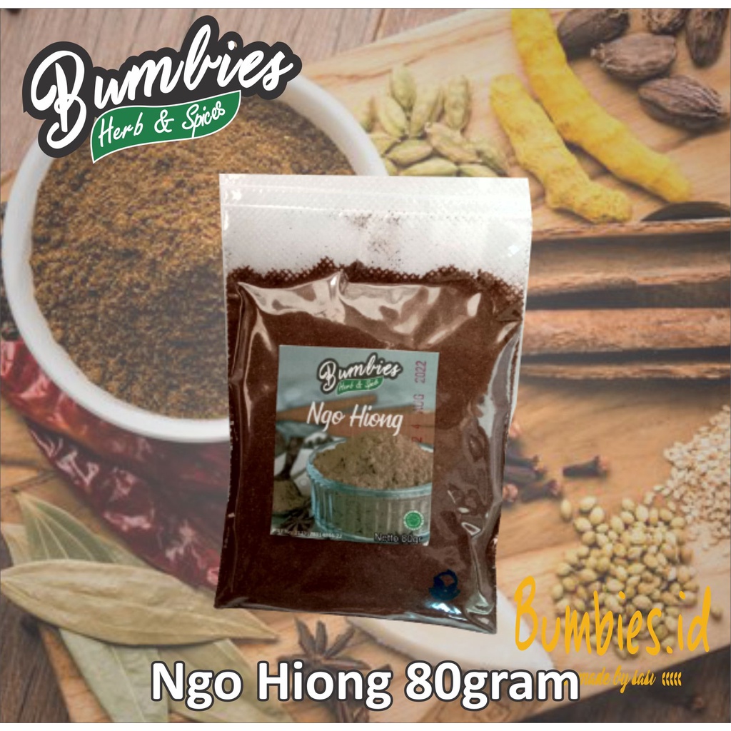 Bubuk Ngohiong | Bumbu Ngohiong 80gram Bumbies Product | Chinese Five Spices| Penyedap Rempah Rempah | Bumbu Instan | Ngohiong Refil