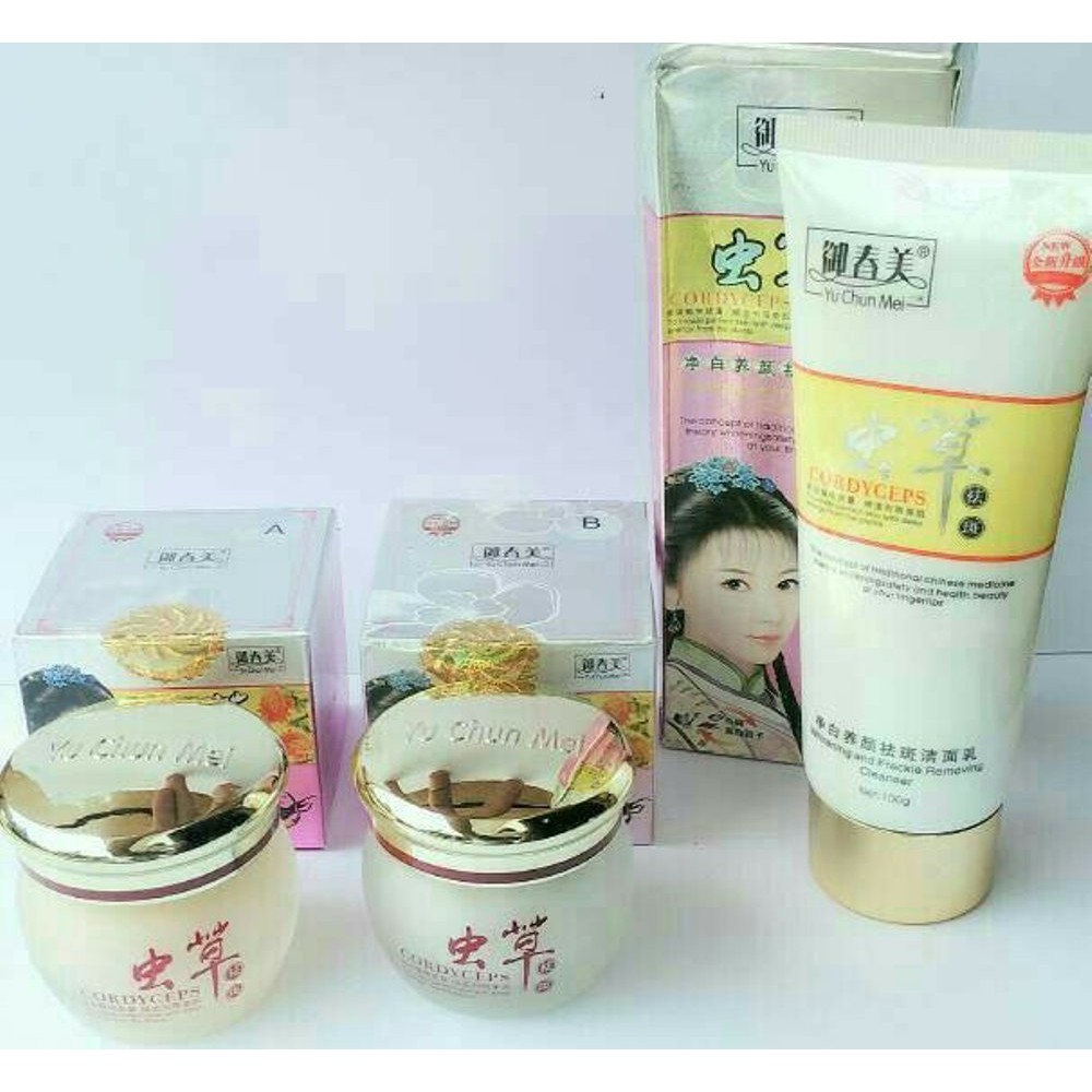 Paket Yu Cun Mei Cordyceps Day and Night Cream plus Facial Foam Yu Chun Mei Cordyseps Original