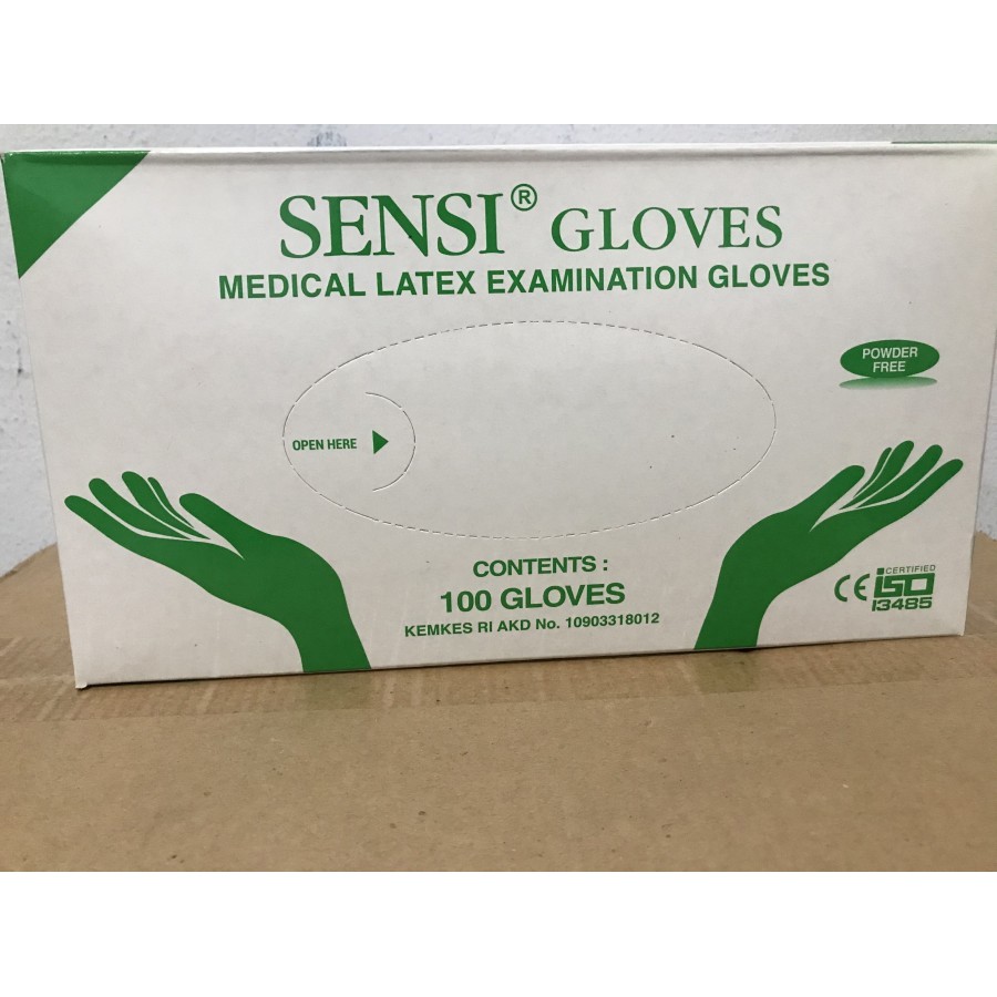 Sarung Tangan Sensi Latex Powder Free/ Sensi Gloves Medical Latex  Free Powder/ Handscoon Medis