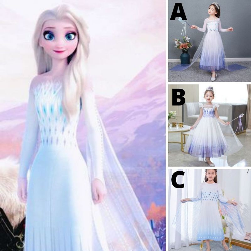 Jual KOSTUM FROZEN 2 UNGU GRADASI DRESS FROZEN 2 BAJU ELSA FROZEN 2