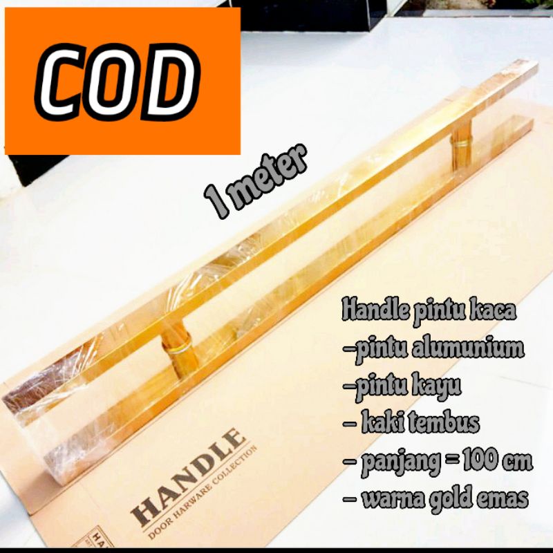 Handle pintu gold emas panjang 100 cm/Handle tarikan pintu kaca 100 cm