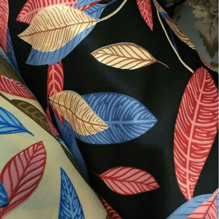 KAIN MAXMARA MOTIF DAUN - harga per 0,5 meter | Shopee ...