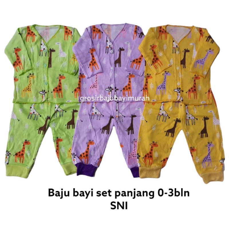 Setelan PANJANG bayi motif JERAPAH