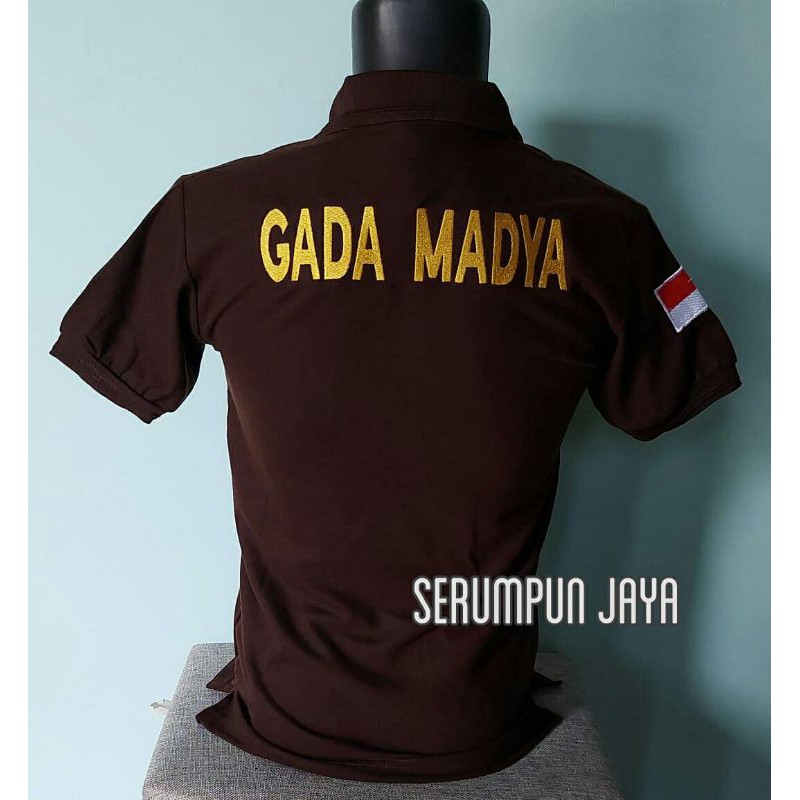 KAOS GADA MADYA COKLAT - KAOS KERAH GADA MADYA COKLAT BORDIR.