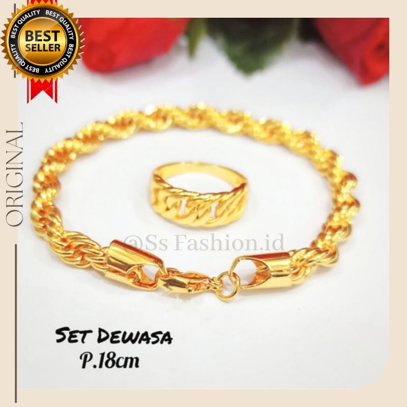 Gelang Tambang Free Cincin Gold