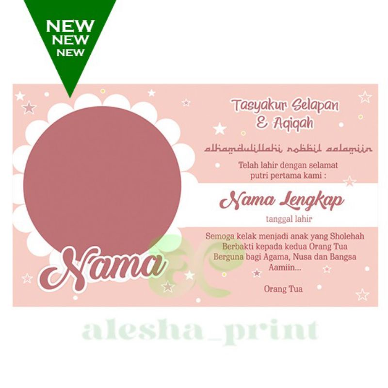 

STIKER AQIQAH/TASYAKUR/SELAPAN/KELAHIRAN TINGGAL TEMPEL NO RIBET