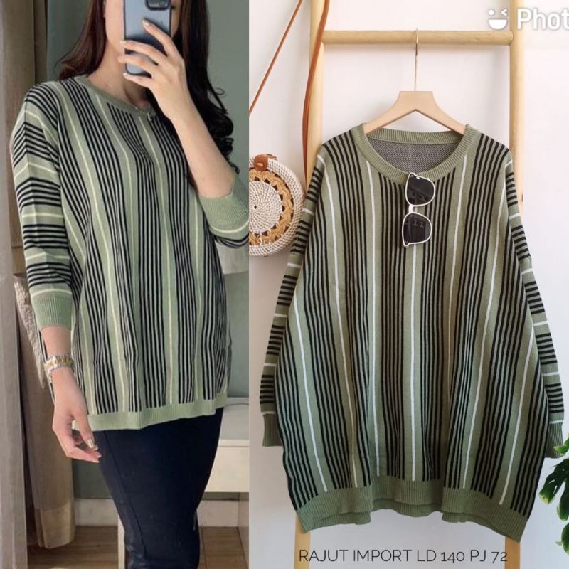 Kaos rajut import ld 140 cm