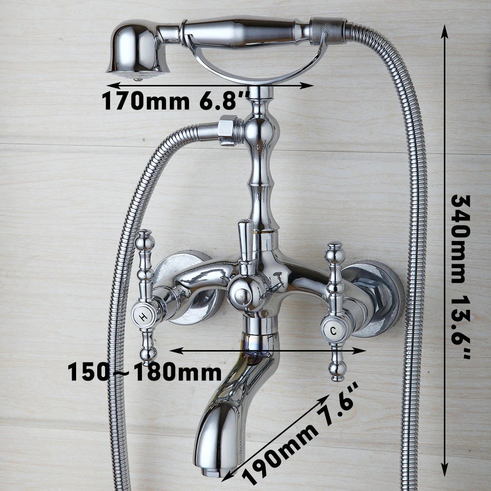 Ouboni Shower Set Chrome Telephone Install Bathroom Sink Faucet