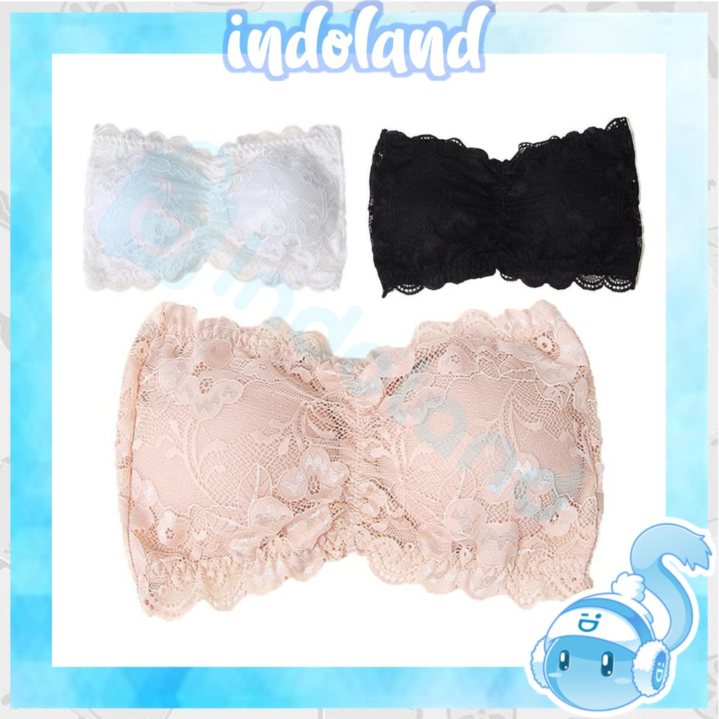 ☀ NDOLAND☀ B026 Bra Crop Top Kemben Bandeau Sexy Tanpa Tali Pakaian Dalam Wanita BH Busa Import