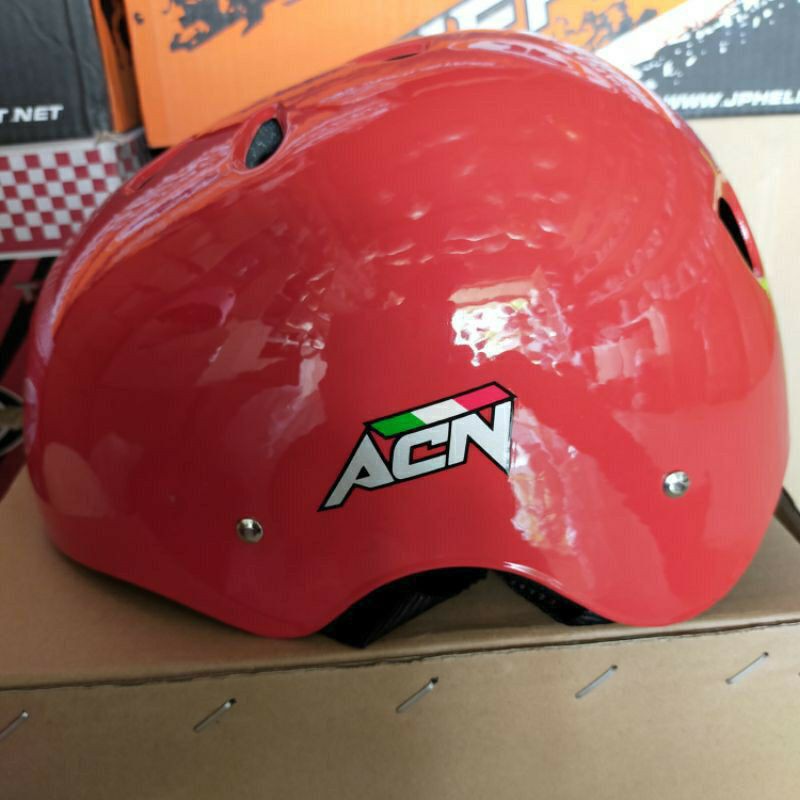 [COD] Helm Sepeda ACN MURAH !! ( Sepeda / Sepeda Lipat / Sepatu Roda / Skuter / Skate )-Merah Cabe