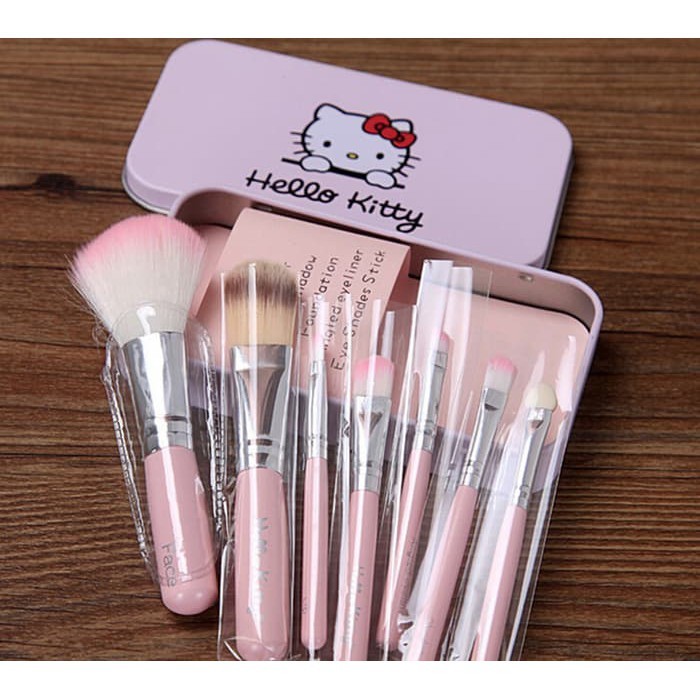 Kuas Make Up 7 in 1 Hello Kitty Make Up Tools Make Up Brush