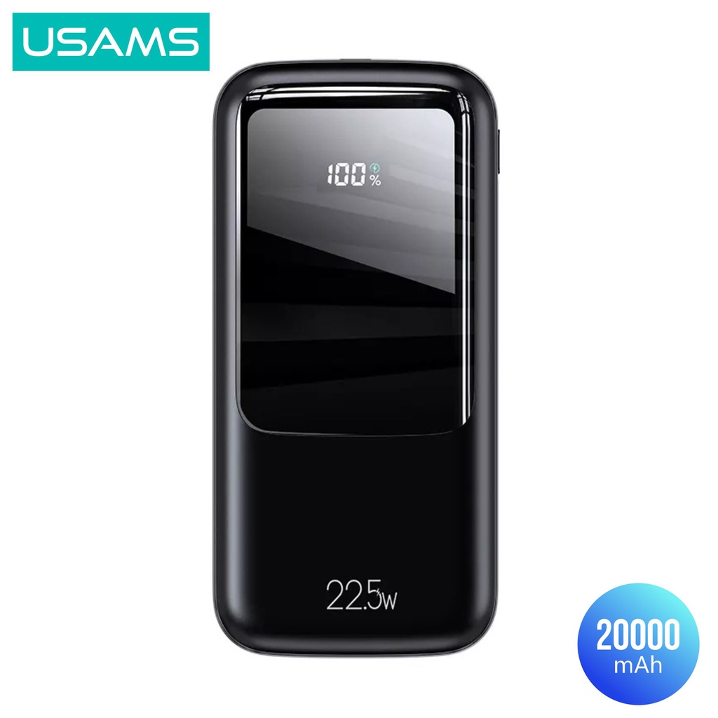 USAMS PB58 Powerbank Fast Charging 22.5W 20000mAh Broad LED Display