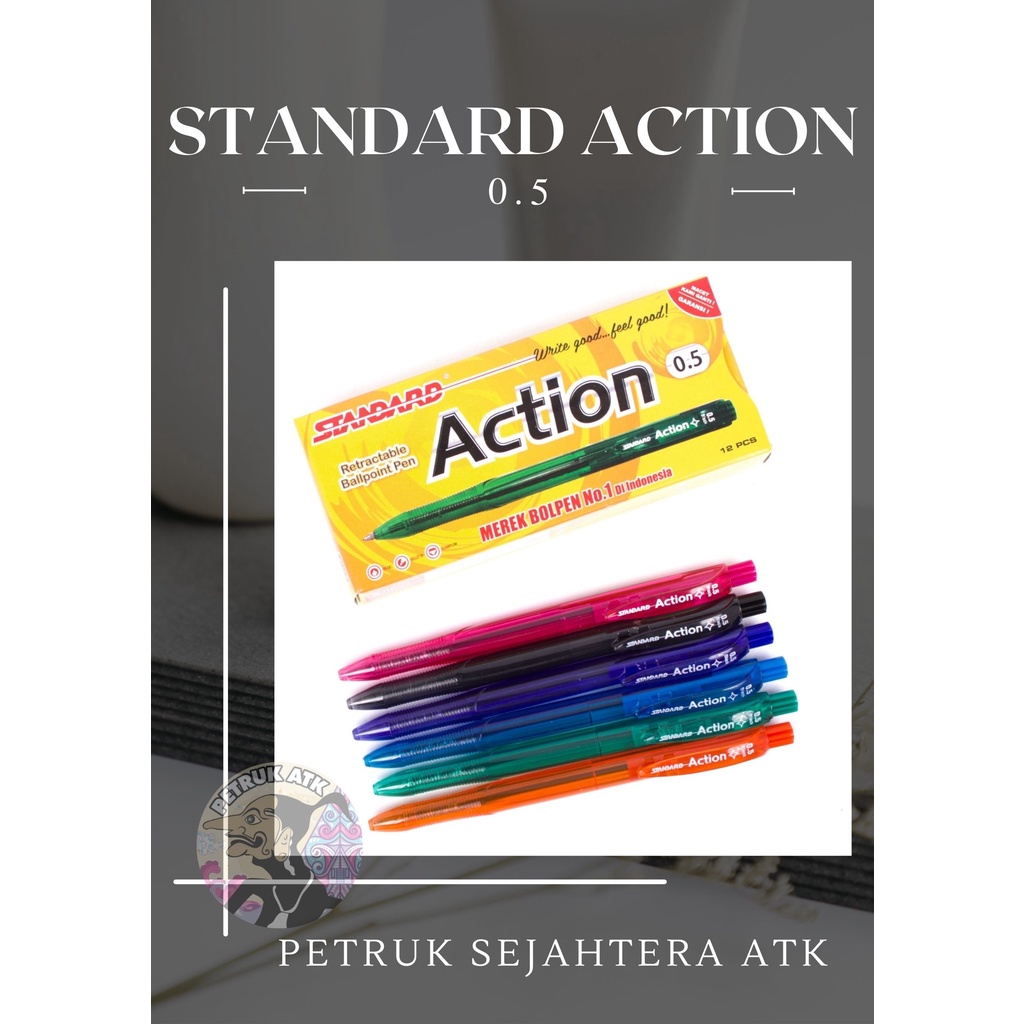 

[PCS] BALLPOINT / PENA / PULPEN STANDARD PEN AE7 ACTION 0.5MM HITAM