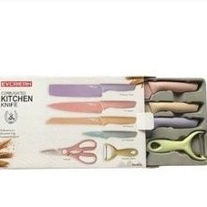 Set Pisau Dapur 6 in 1 Stainless Warna / Kitchen Knife Set