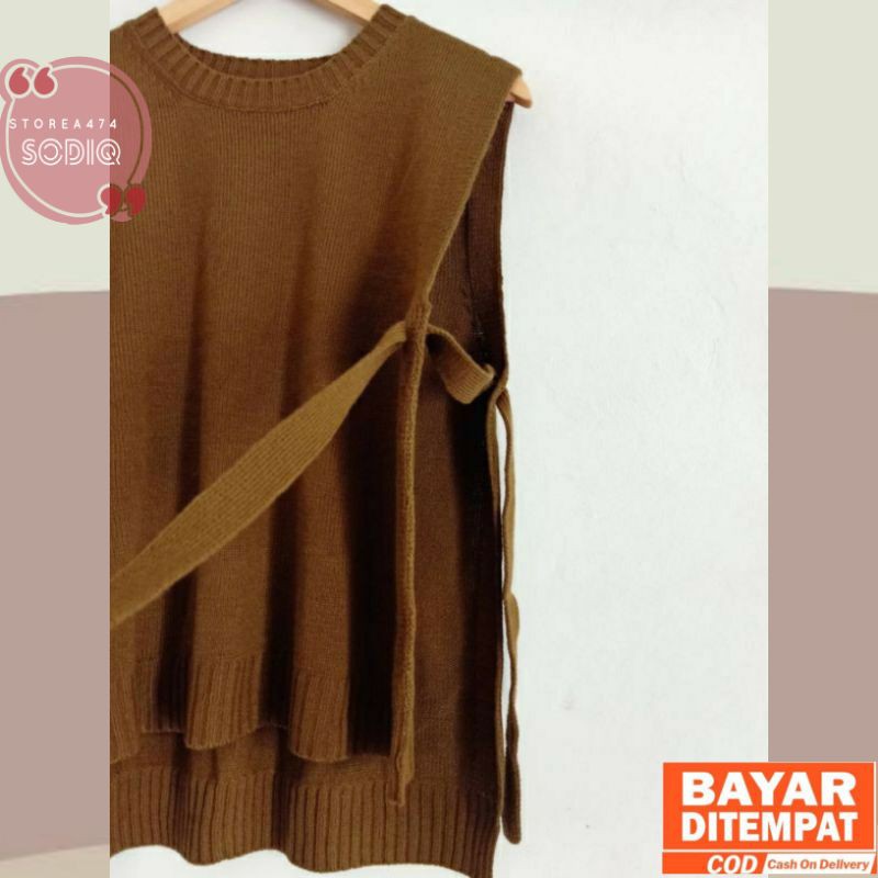 Rompi Rajut  Korea  Wanita Basic Vest  Wanita LD 105 Shopee 